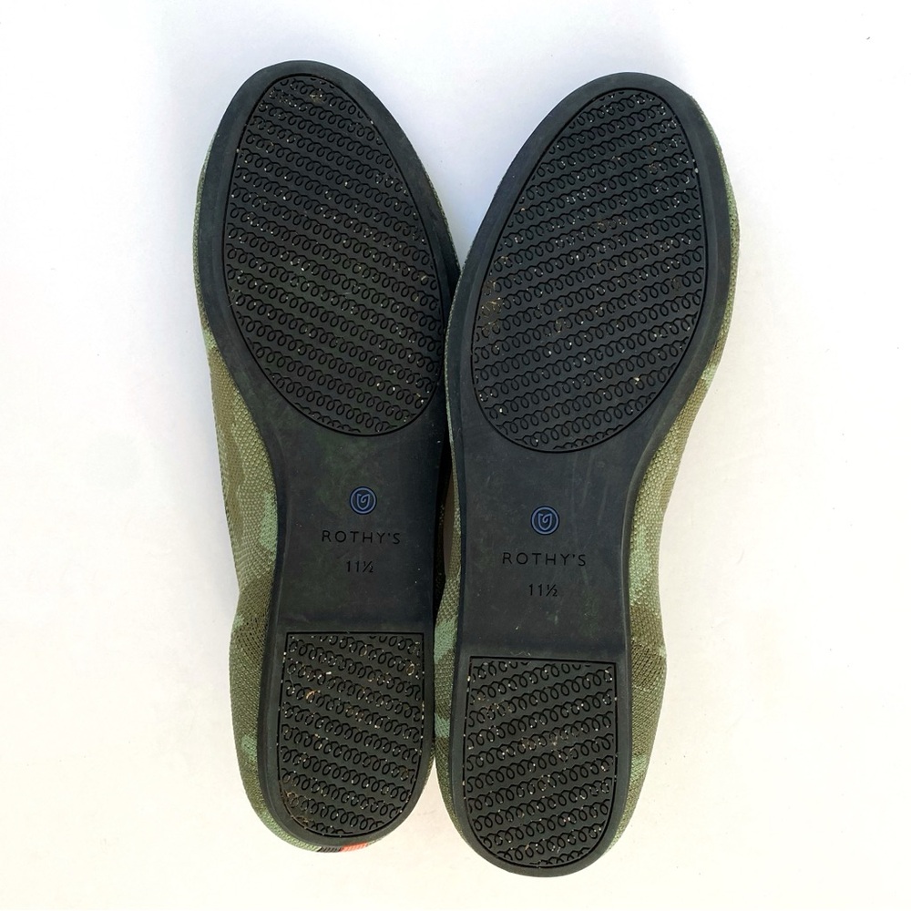 ROTHYS CAMO OLIVE GREEN PRINT KNIT THE LOAFER SLIP ON SHOES SIZE 11 - Picture 8 of 12